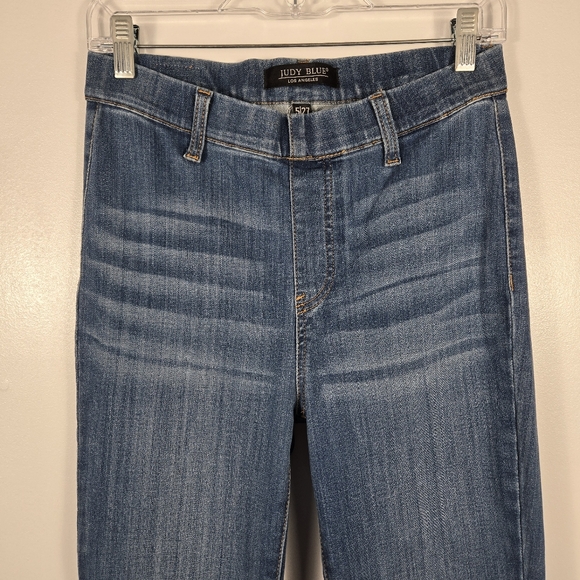 Judy Blue Flare Leg Pull On Elastic Waist Denim Stretch Jeans Size 5/27 - Picture 2 of 12